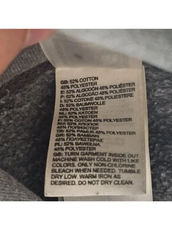 The North Face Mens Gray Pullover Hoodie Sweatshirt Size M Logo Fleece Cotton - Picture 6 of 14